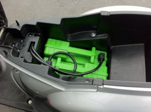 Entnehmbare Batterien im Elektroroller