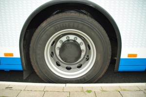 Einer der vier Elektro-Nabenmotoren als Antrieb Einer der vier Elektro-Nabenmotoren als Antrieb